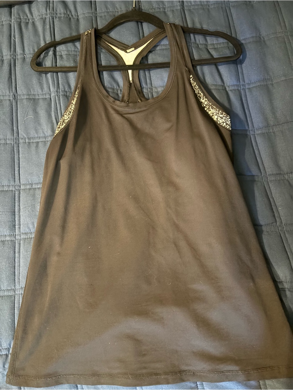 Lululemon Women’s Black and white Racerback Tank Top With Built In Bra
